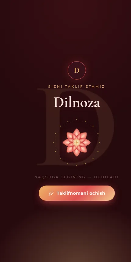 Anor (qizil xina) — шаблон приглашения