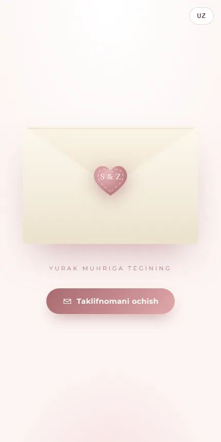 Romantik Oq — шаблон приглашения