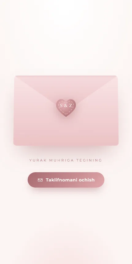 Romantik Pushti — шаблон приглашения