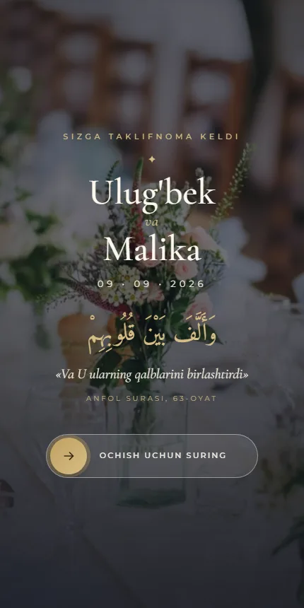Nikoh (nafis) — шаблон приглашения