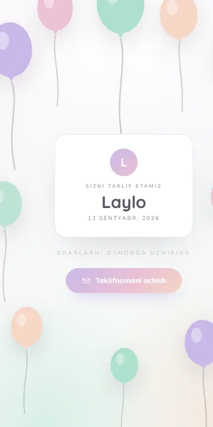Pastel nozik — шаблон приглашения